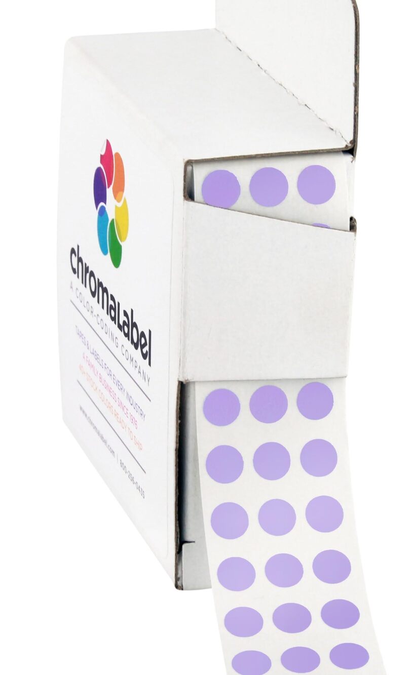 3017 0.25 inch Lavender Sticky Color Coding Dot Stickers, Ideal